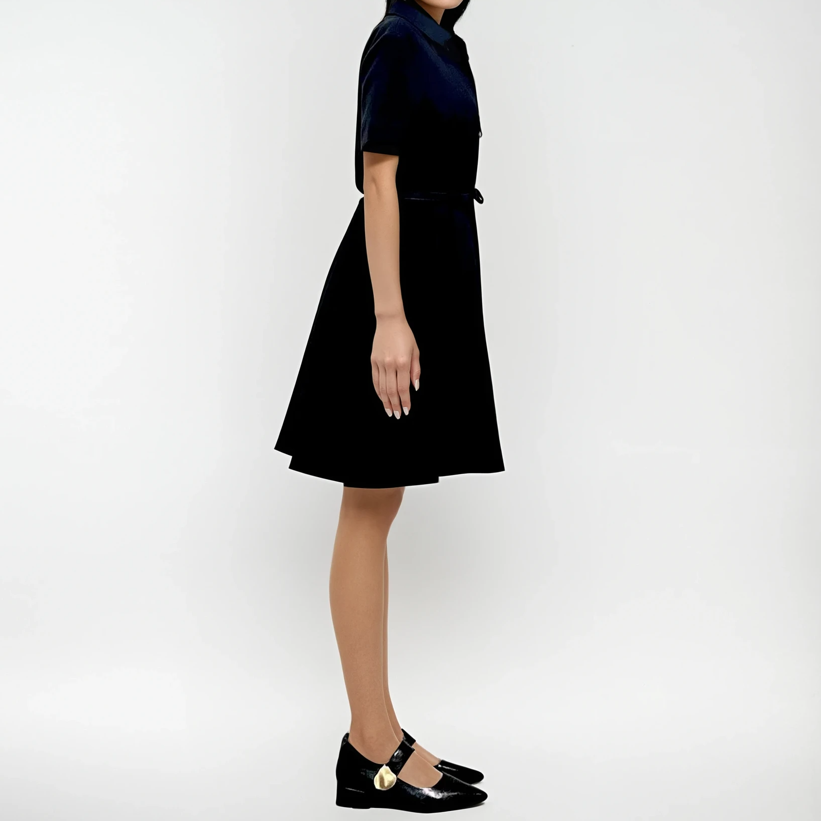 Collared Silk-Blend Buttoned Shirt Dress