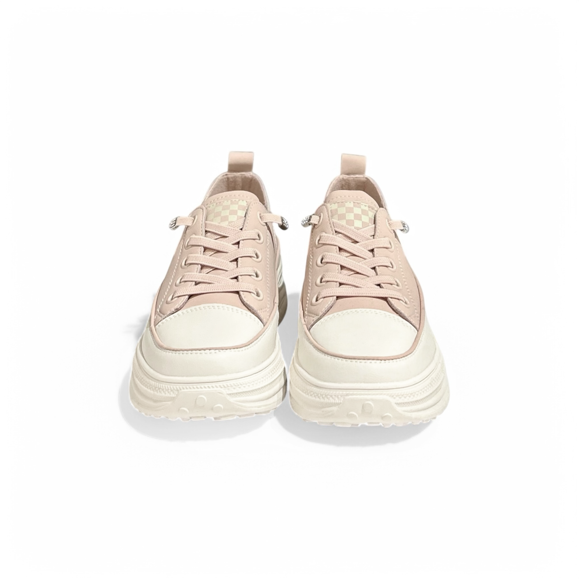 Checkered Tongue Elevated Platform Sneakers