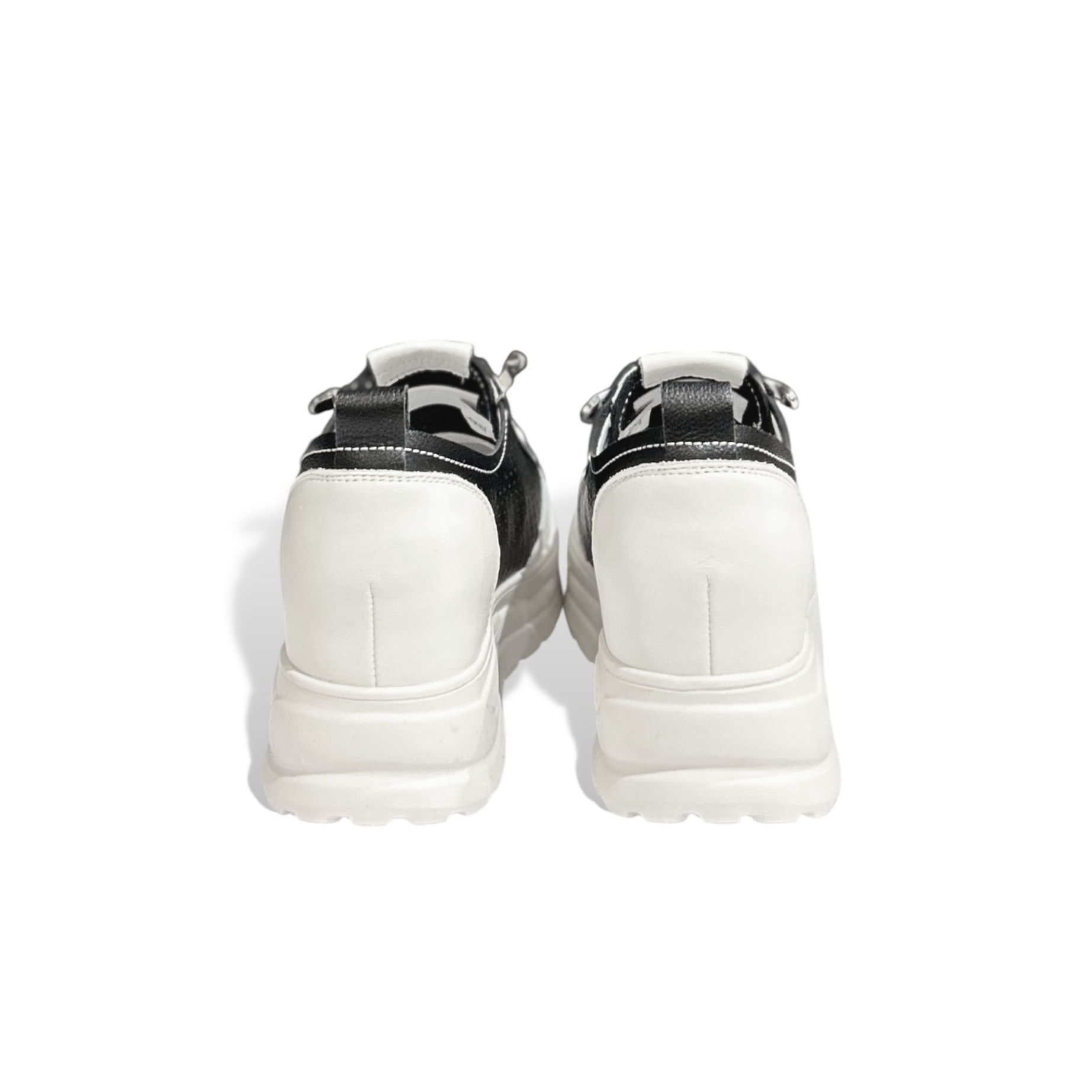 Monochrome Perforated Platform Sneakers