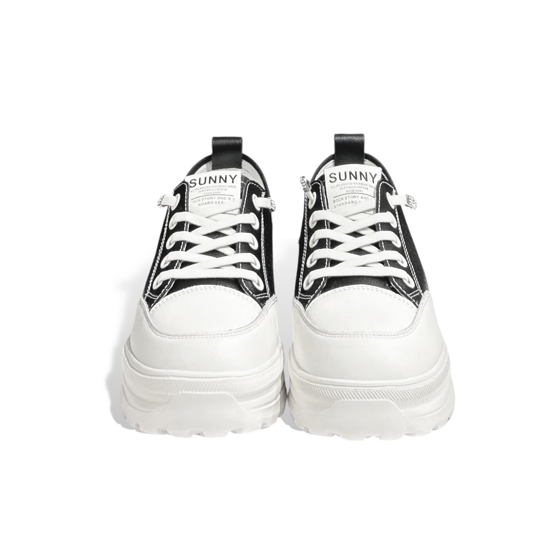 Monochrome Perforated Platform Sneakers