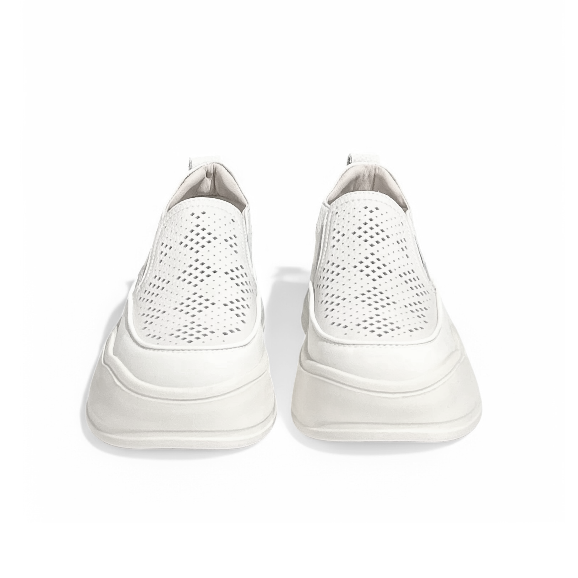 Perforated Slip-On Platform Sneakers